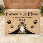 Custom Name Cat Family Welcome Gifts - Personalized Doormat