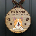 Custom Name Dog Lover Welcome Decor - Personalized Wood Sign