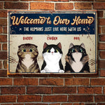 Custom Name Cat Home Decor - Personalized Metal Sign
