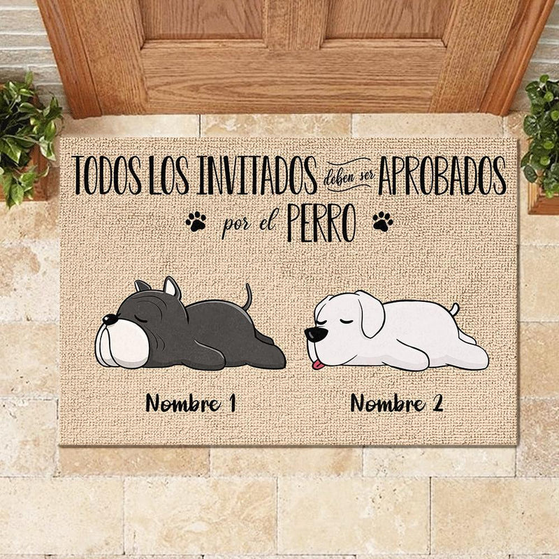 Custom Dog Name Funny Guest Approval Decor - Personalized Doormat