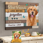 Custom Photo Best Friends Are Never Forgotten Memorial Decor - Personalized Canvas