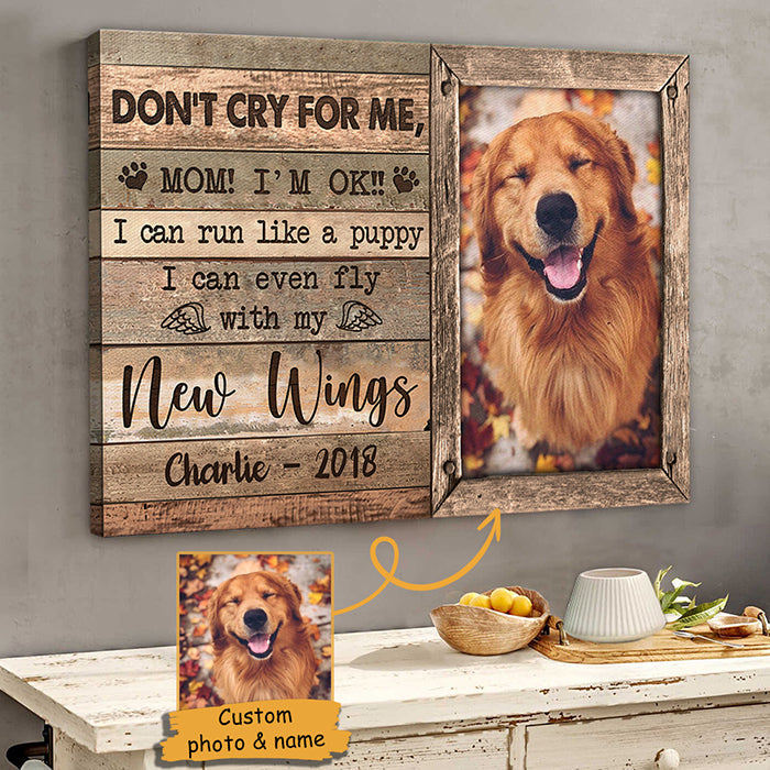 Custom Pet Photo Memorial Dog Gifts for Mom - Personalized Canvas