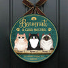 Benvenuto A Casa Mia - Divertente Cartello Personalizzato Per La Porta Del Gatto, Funny Personalized Cat Door Sign Italian