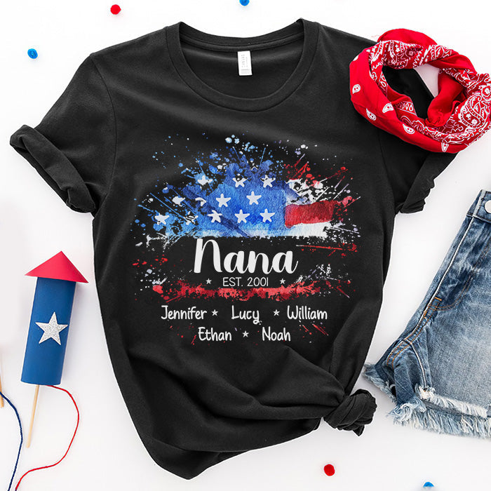 Custom Name Patriotic Gifts for Grandmas - Personalized Apparel