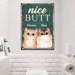 Funny Cat Bathroom Decor - Metal Sign
