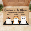Bienvenue À La Maison French - Funny Personalized Cat Decorative Mat