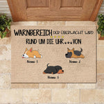 Custom Name Sleeping Dog Family Gifts - Personalized Doormat