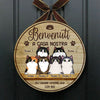 Benvenuto A Casa Mia - Divertente Cartello Personalizzato Per La Porta Del Gatto, Funny Personalized Cat Door Sign Italian