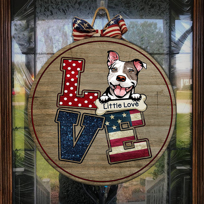 German Shepherd Patriotic Love Decor - Wood Sign