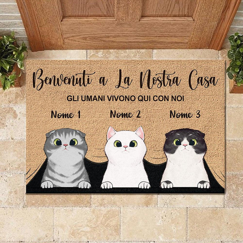 Custom Name Cat Welcome Gifts for Cat Lovers - Personalized Doormat