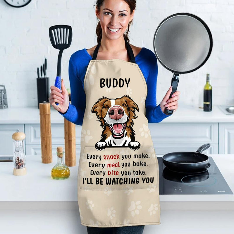 Custom Name Dog Watching Gifts for Dog Lovers - Personalized Apron