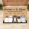 Bienvenue À La Maison French - Funny Personalized Cat Decorative Mat (WT)