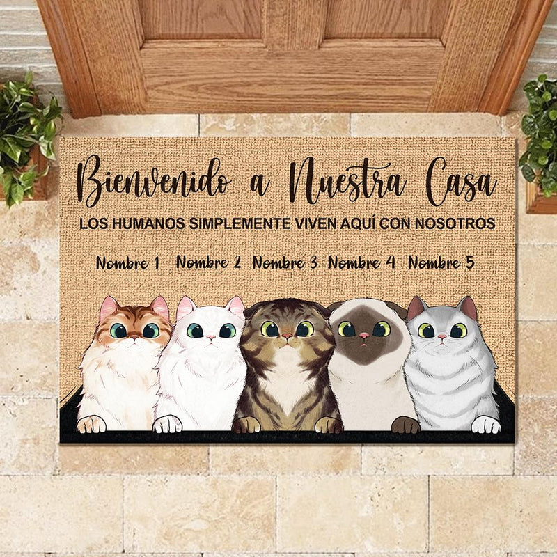 Bienvenido A Mi Casa Spanish - Funny Personalized Cat Decorative Mat (WT)