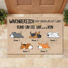 Warnbereich, der von den Hunden rund um die Uhr überwacht wird German - Funny Personalized Dog Decorative Mat