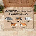 Custom Name Sleeping Dog Family Gifts - Personalized Doormat