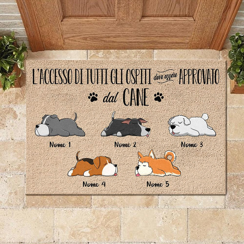 l’accesso di tutti gli ospiti deve essere approvato dal cane Italian - Personalized Decorative Mat