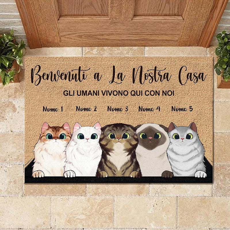 Custom Name Cat Welcome Gifts for Cat Lovers - Personalized Doormat