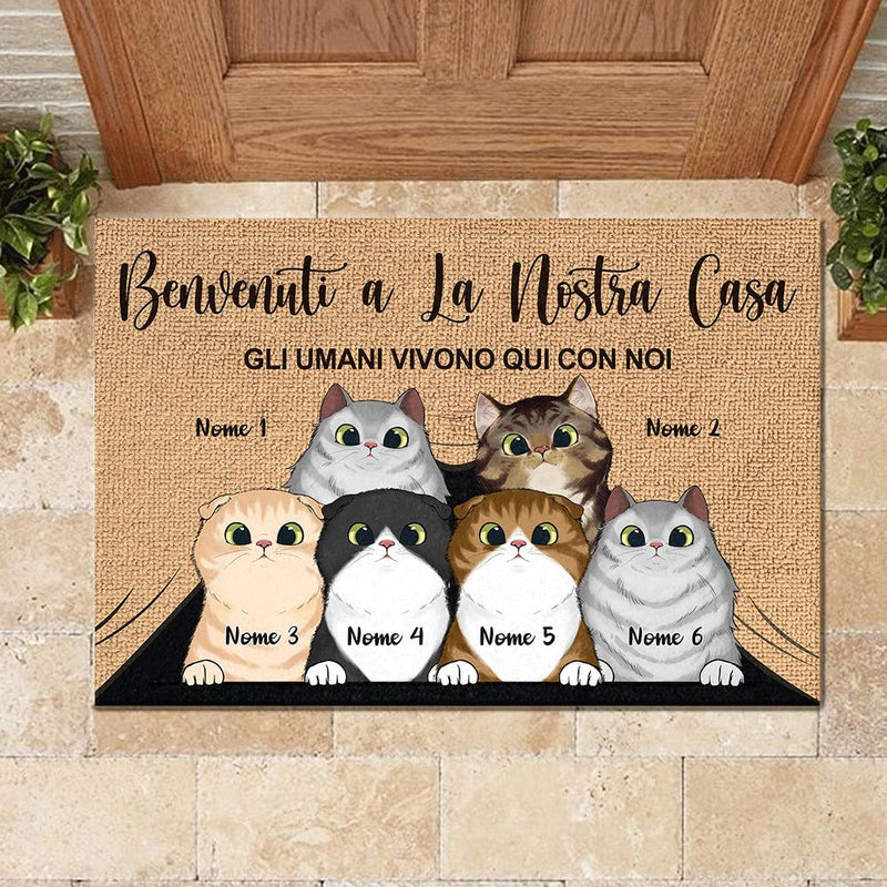 Custom Name Cat Welcome Gifts for Cat Lovers - Personalized Doormat