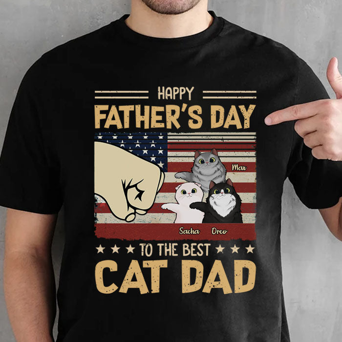 Happy Father's Day To The Best Cat Dad - Gift For Dad, Personalized Unisex T-Shirt