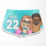 Custom Anniversary Couple Gifts - Personalized Couple Beach Shorts