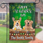 Custom Name St. Patrick's Day Dog Family Gifts - Personalized Flag