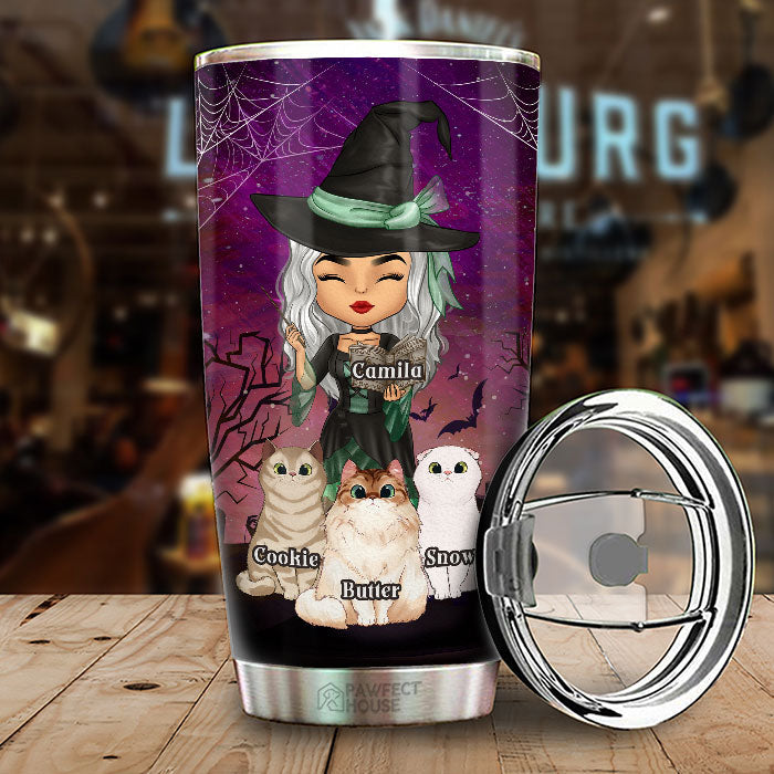 This Wicked Witch Loves Her Little Meowsters - Personalized Witch Tumbler - Gift For Witches, Gift For Yourself, Gift For Pet Lovers, Halloween Gift