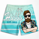 Hubby Wifey Beach Couple Gifts - Couple Beach Shorts
