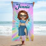 Custom Name Beach Gifts for Women - Personalized Beach Towel