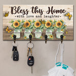 Custom Name Sunflower Family Decor - Personalized Key Holder