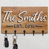 Our Family - Personalized Key Hanger, Key Holder, 2-Layer Wood Key Hanger - Gift For Couple, Husband Wife, Anniversary, Engagement, Wedding, Marriage Gift
