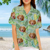 Colorful Tropical Leaves And Pet - Dog & Cat Personalized Custom Unisex Hawaiian Shirt - Upload Image, Dog Face, Cat Face - Summer Vacation Gift, Gift For Pet Owners, Pet Lovers