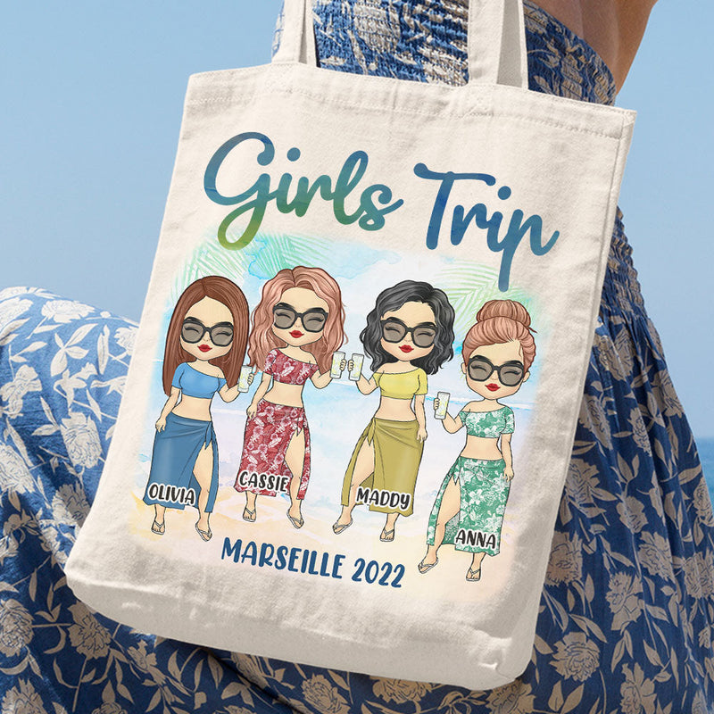 Custom Name Girls Trip Gifts for Friends - Personalized Tote Bag