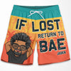 Return To Bae If Lost - Personalized Couple Beach Shorts - Gift For Couples, Husband Wife