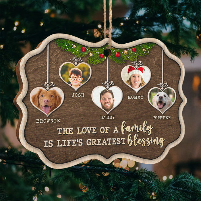 Custom Family and Pet Photo Christmas Gifts - Personalized Ornament