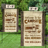 Welcome To Our Campsite & Make Memories - Personalized Flag - Gift For Camping Lovers