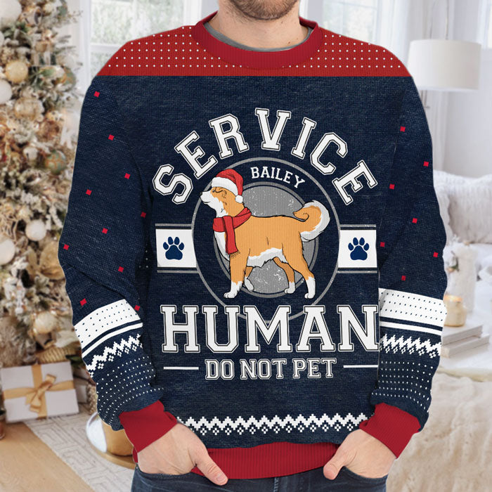 Custom Name Funny Service Human Christmas Gifts for Dog Lovers - Personalized Sweatshirt