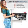 A Lovely Lady And A Grumpy Old Man Live Here - Personalized Magnetic Mailbox Cover