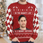 Custom Photo Naughty List Christmas Gifts for Men - Personalized Sweatshirt