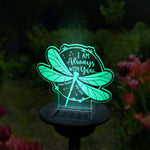 Custom Memorial Dragonfly Name & Date Gifts - Personalized Garden Solar Light