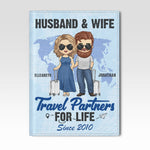 Custom Name Travel Partners Gifts for Couples - Personalized Passport Cover
