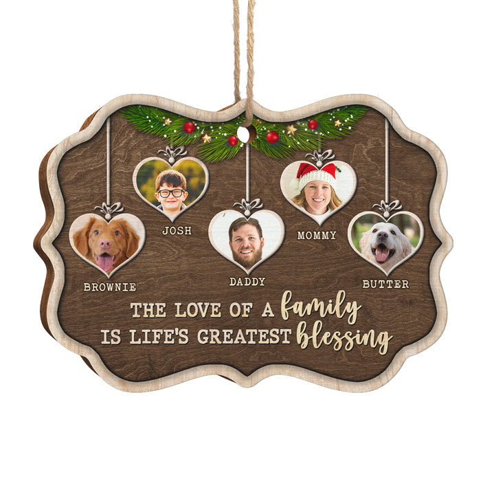 Custom Family and Pet Photo Christmas Gifts - Personalized Ornament