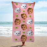 Custom Photo Family and Pet Gifts - Personalized Beach Towel