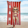 Colorful Stripe For This Vacation - Personalized Beach Towel - Gift For Bestie, Best Friend, Sister, Birthday Gift For Bestie And Friend, Christmas Gift