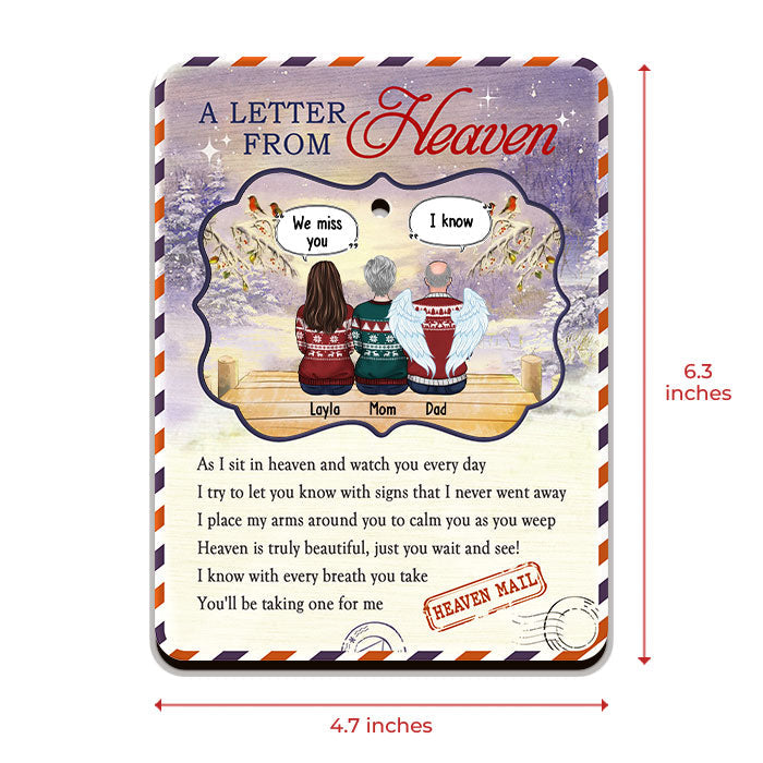 We Try To Let You Know With Signs That We Never Went Away - Memorial Personalized Custom Wooden Card With Pop Out Ornament - Sympathy Gift, Christmas Gift For Family