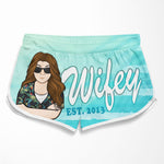 Hubby Wifey Beach Couple Gifts - Couple Beach Shorts