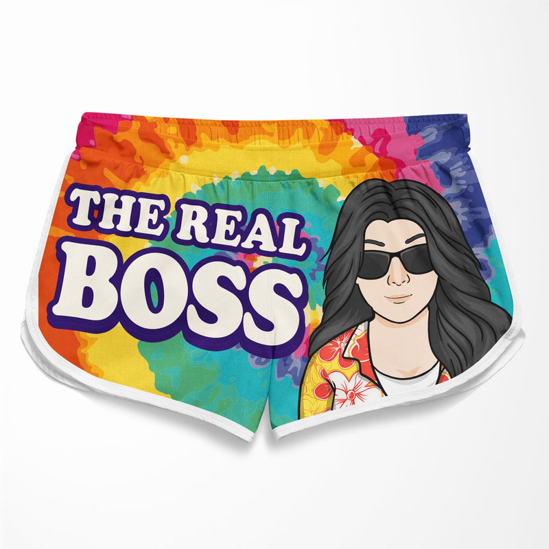Funny Boss Couple Beach Gifts - Couple Beach Shorts