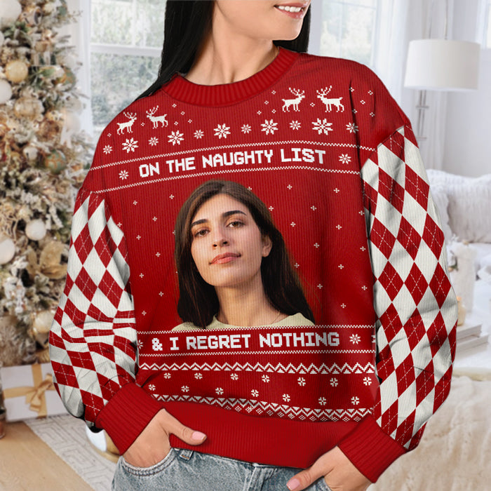 Custom Photo Naughty List Christmas Gifts for Men - Personalized Sweatshirt