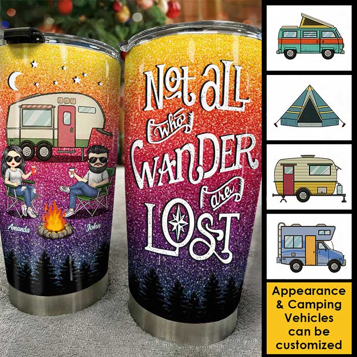 Custom Name Camping Gifts for Couples - Personalized Tumbler