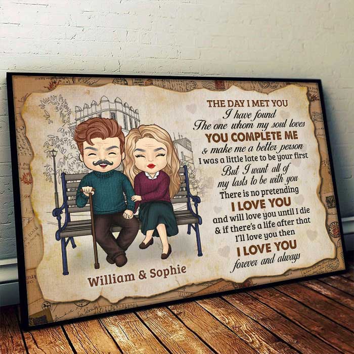 Custom Name Romantic Couple Love Gifts - Personalized Poster