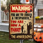 Custom Family Name Trespasser Warning Decor - Personalized Metal Sign